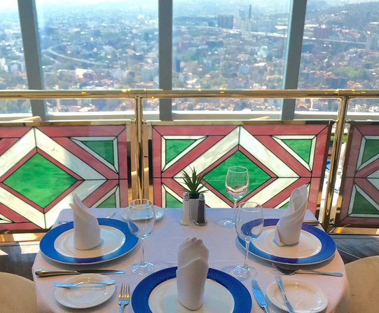 Dinner at the Revolving Bellini Restaurant in Mexico City - Heading up: the elevator to the 45th-floor revolving dining room