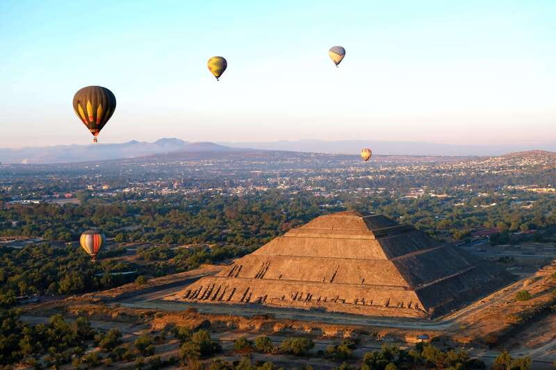 From CDMX: Hot air balloon ride, guided visits to Teotihuacan and Guadalupe - Lunch, Shopping Stops, and the Food Reality Check