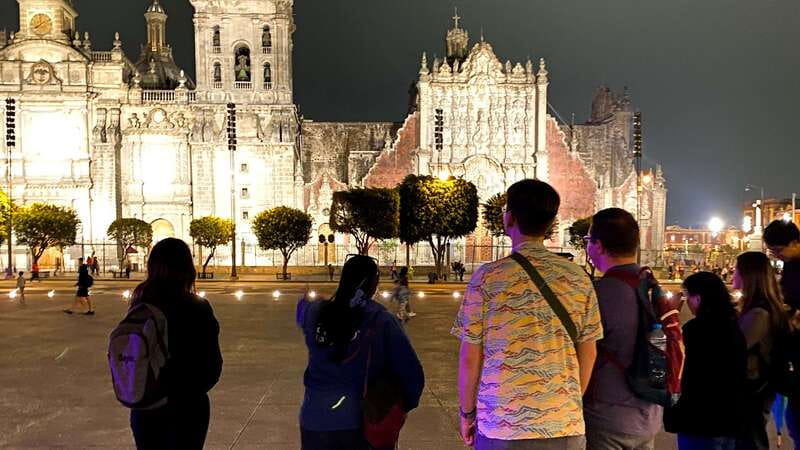 Mexico City at Night Walking tour with optional Torre Latino - Zócalo and the cathedral zone: ceremonial Mexico in nighttime light