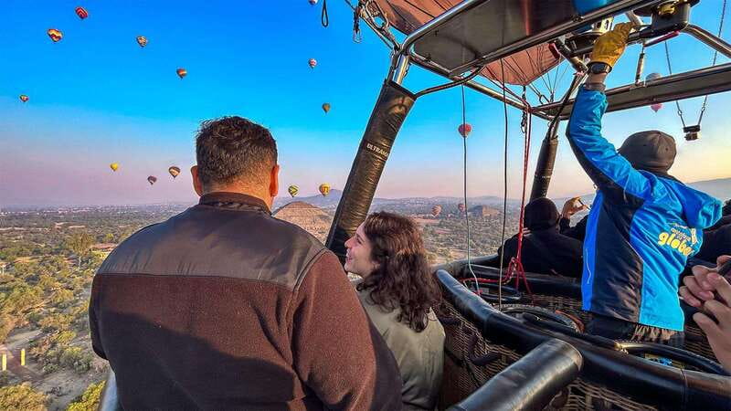 Mexico City: Balloon Flight, Teotihuacan & Guadalupe Shrine - Teotihuacan from the air: balloon over Sun and Moon
