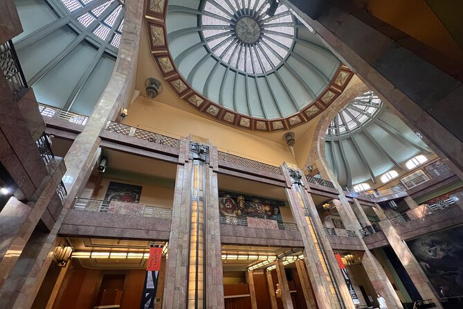 Mexico city's private tour in downtown (with transport) - Palacio de Bellas Artes: red marble lobby photos and the classic marble exterior