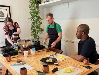 Muchos moles: Multi-variety mole cooking class and feast - The Two Moles You’ll Make: Sweet Pineapple-Plantain and Crisp Green Leaves
