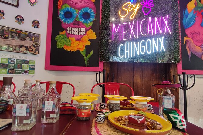 Private Tour: Lucha Libre + Tacos Michelin + Transportation - Stop 1: the mezcal tasting with chapulines and Oaxacan chocolate