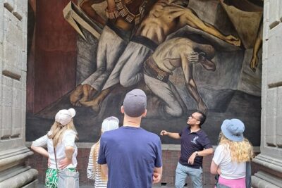 Tour history of Muralism in Mexico - Stop 2: Abelardo L. Rodríguez Murals market stop and the Greenwood sisters