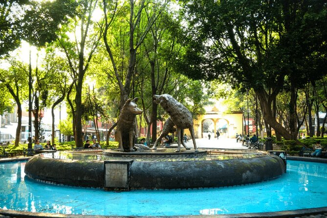 Xochimilco, Casa de Frida Kahlo, Coyoacán and UNAM - Coyoacán on foot: San Juan Bautista, the coyotes fountain, and local life